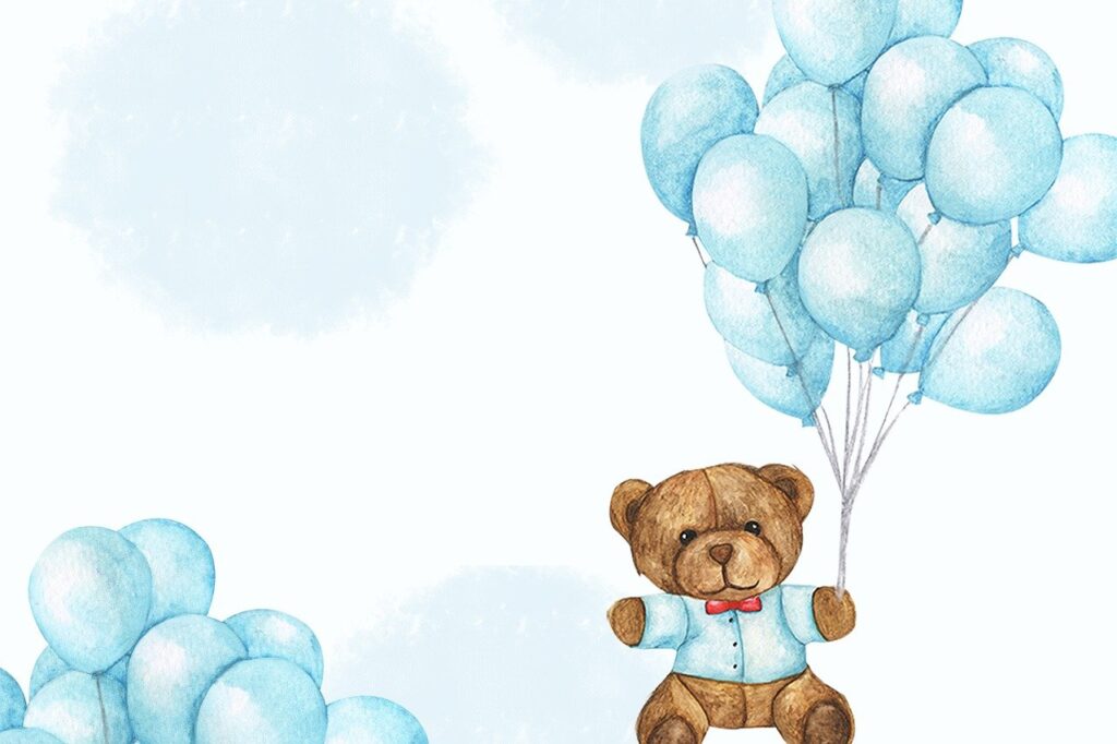 bear, balloons, birth